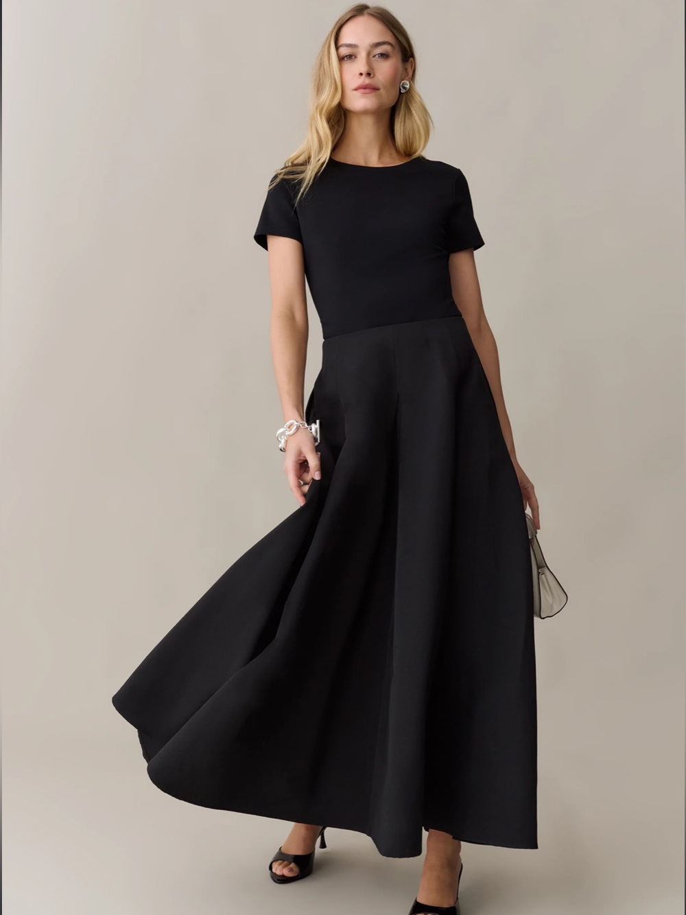 NWT o.p.t Irma Black Fit & Flare Full Skirt Elegant Few Moda Dress Size Large